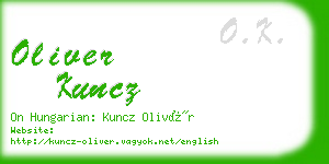 oliver kuncz business card